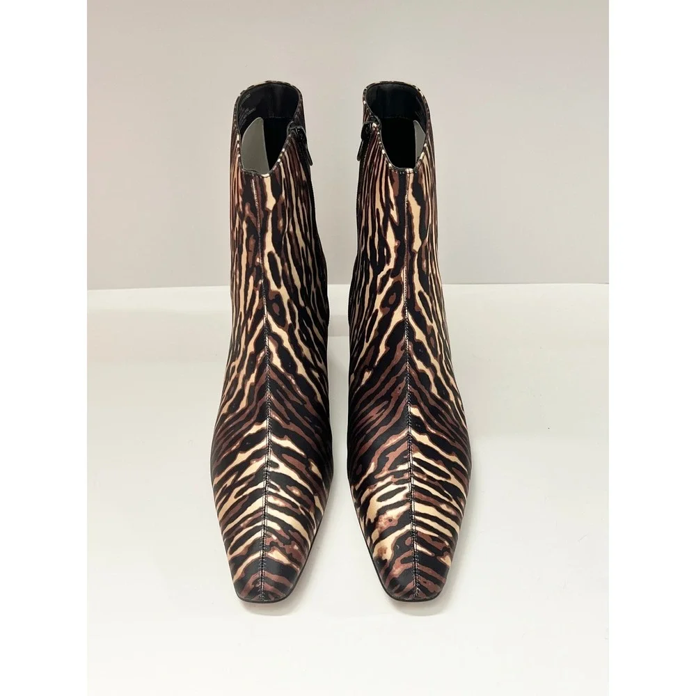 New Katy Perry The Wandering Bootie Liger Animal Multi Print Satin Size 11M/41